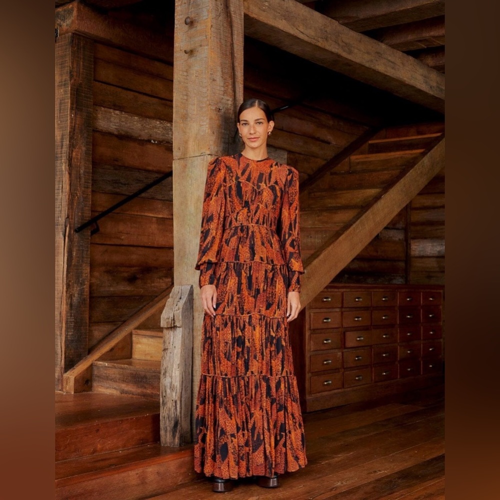 NWT Farm Rio Giraffe Puff Sleeve Dress Size XS
